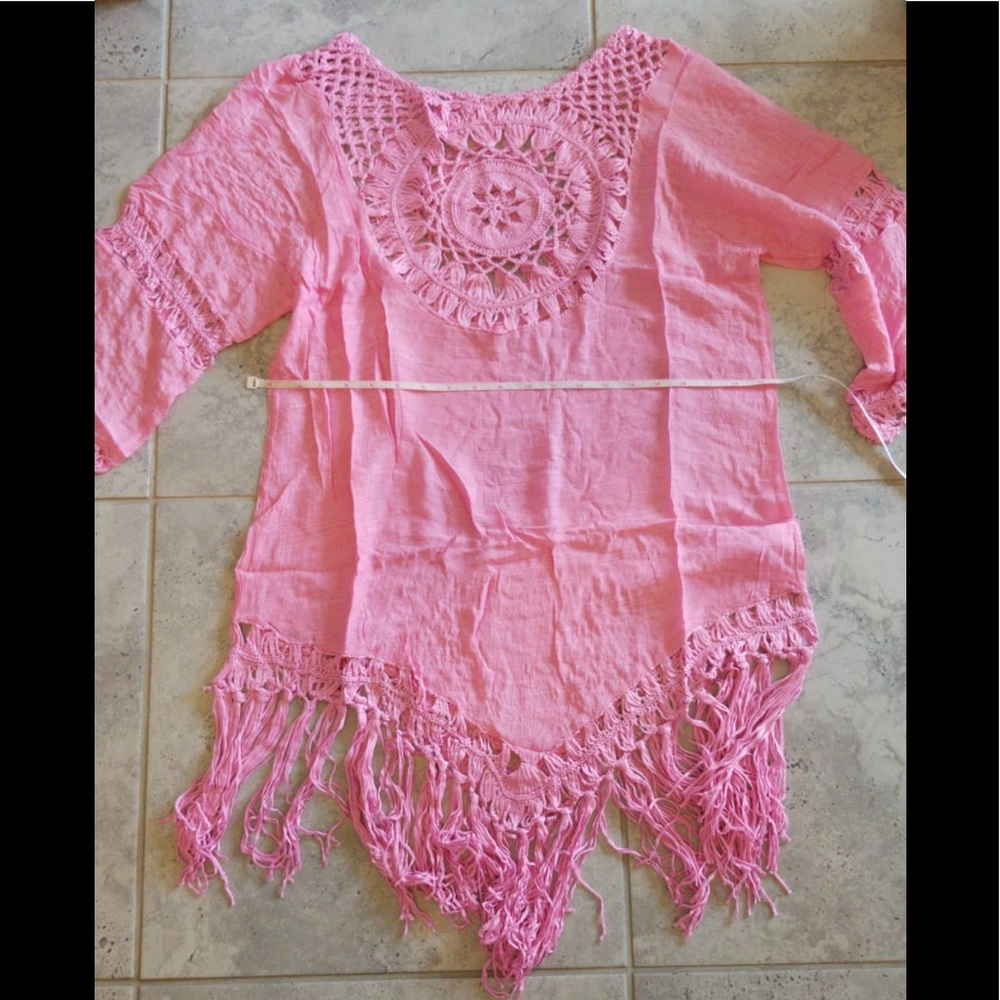 Tassel Beach Dress V Neck White Cover Up S… - Picture 12 of 16